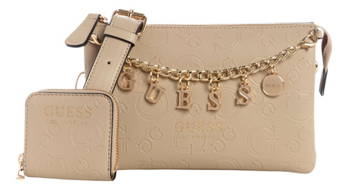 Bolsa Guess Factory Ag959070-tau Acabado de los herrajes Níquel Color Marrón claro Correa de hombro Marrón claro Diseño de la tela Lisa