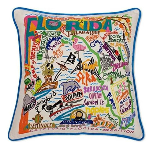 Almohada Bordada De Catstudio Florida - Almohada Decorativa 