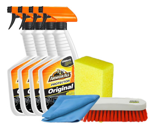 4 Abrillantador Armor All Brillo Medio Esponja Cepillo Paño