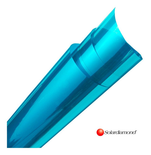 Imagen 1 de 5 de Papel Ahumado Espejo Azul 1m X 4.5m Solardiamond Hp
