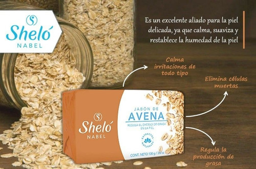 Jabon De Avena Disminuye Exceso De Grasa Piel Sensible Shelo