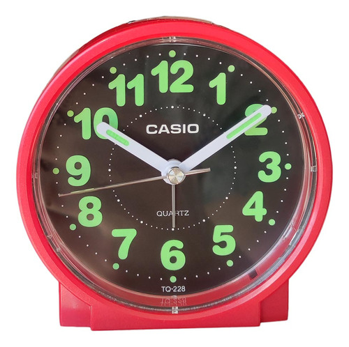 Reloj De Mesa  Despertador  Analógico Casio Tq-228  -  Vermelho