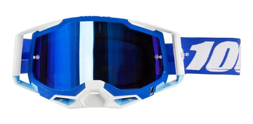 Óculos 100% Racecraft 2 Azul Motocross Lente Espelhada Extra