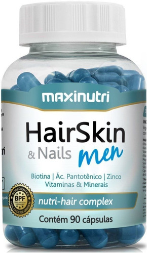 Hairskin Nails Men Maxinutri Com 90 Cápsulas