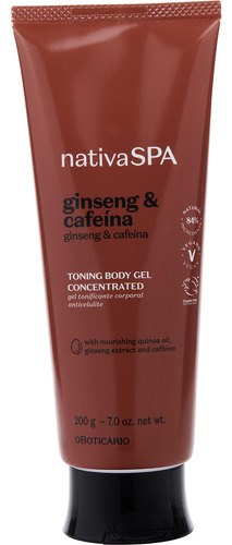 Gel Corporal Nativa Spa, Tonificante Con Ginseng Y Cafeína,