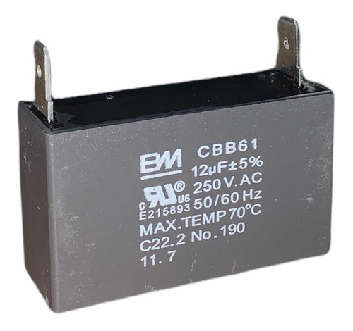 Imagen 3 de 6 de Capacitor De Arranque Ventilador Y Motor 12 Mfd Uf 250v Mabe