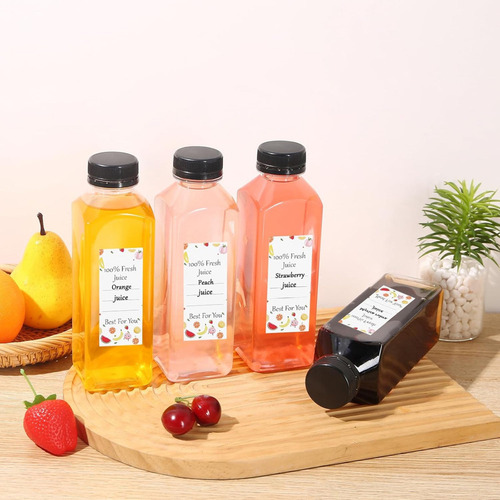 - 10 Botellas Plastico Reutilizable Bebidas Jugo 250 Ml