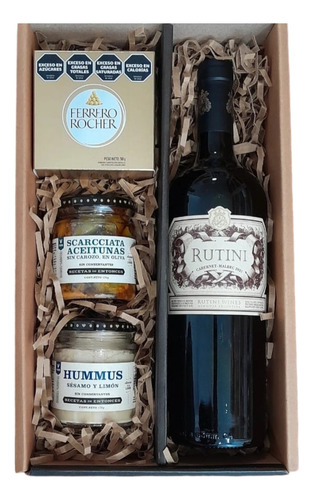 Caja Box Vino Gourmet Rutini Regalos Navidad Empresas 