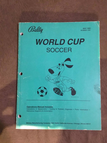 Pinball World Cup Soccer 94 Manual Original