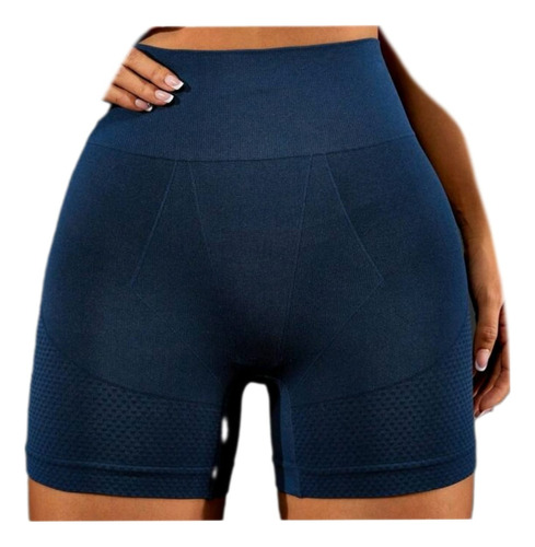 Short Deportivo Con Frunce Deportivo Fitness Azul Oscuro