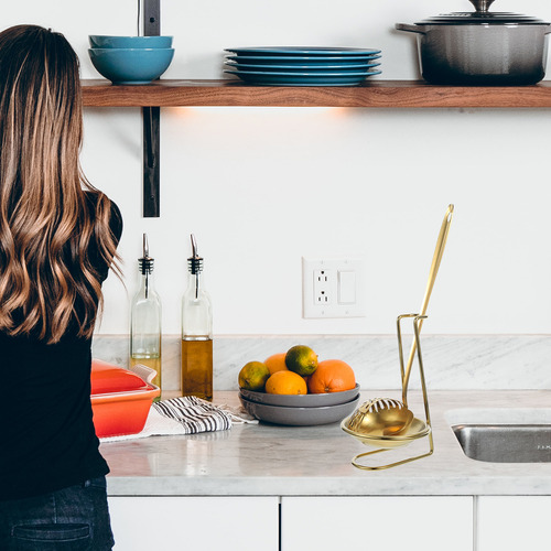 Cuchara De Cocina Con Reposacucharas De Acero Inoxidable