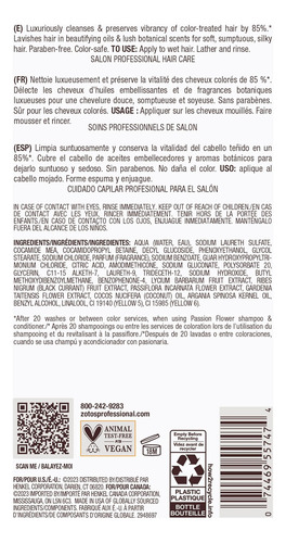 Shampoo De Preservação Da Cor Bain De Terre Passion Flower,