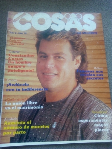 Constantino Costas En Revista Cosas De Mujeres Año-1990