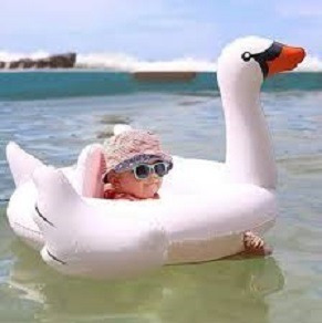 Flotador Inflable Cisne Blanco Para Bebes Hasta 24 Meses