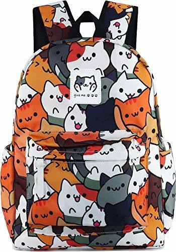 Roffatide Game Neko Atsume Anime Laptop Backpack Cute Cat Sc