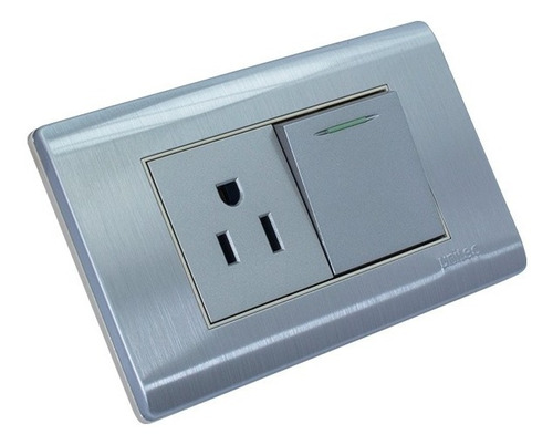 Toma Corriente + Interruptor Switch Acero Inoxidable De Lujo