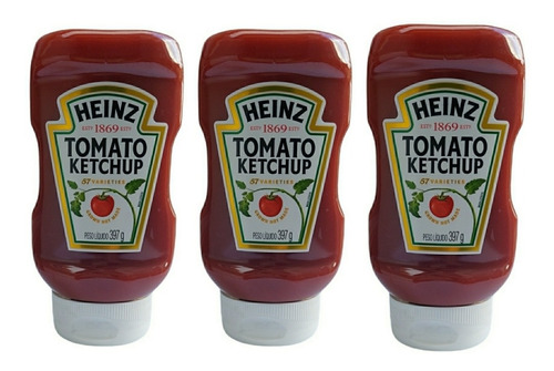 Ketchup Heinz Tradicional Kit Com 3 Unidades De 397g