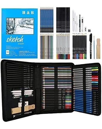 72pcs Kit De Suministros De Dibujo Y Arte, Lápices De Dibujo