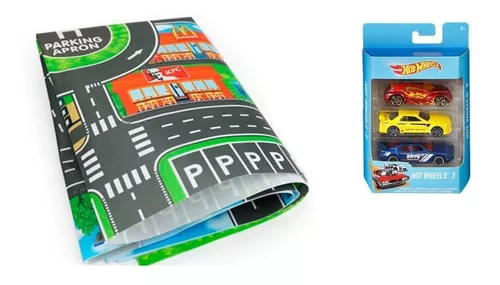 Pista Carrinho Cidade Grande Hot Wheels + 3 Carrinhos