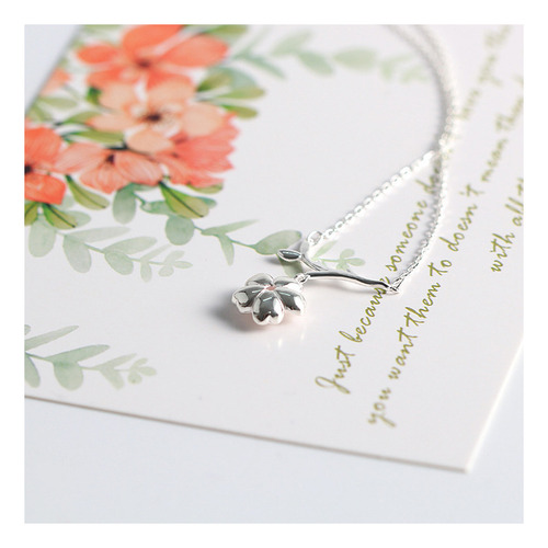 Collar Plata 925 Flores Sakura Cerezo Ciruelo Joyas Mujer