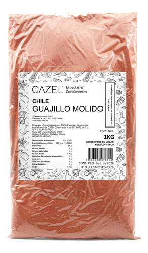 Chile Guajillo Molido En Polvo 1kg