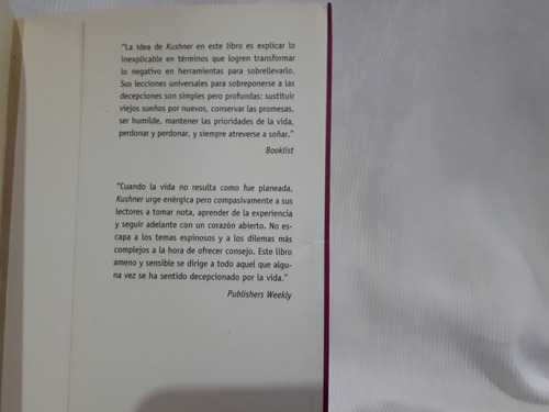 Imagen 5 de 7 de Cuando La Vida Te Decepciona Harold Kushner Emece Editores