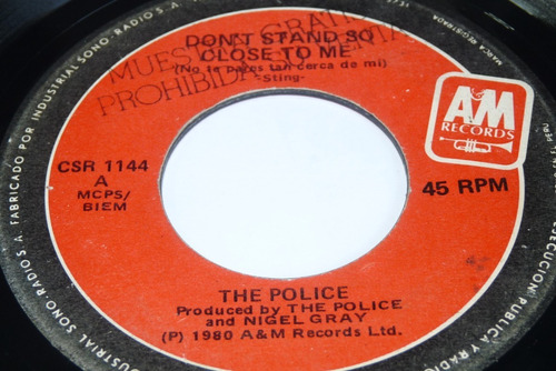 Jch- The Police Sting Dont Stand So Close To Me Rock 45 Rpm