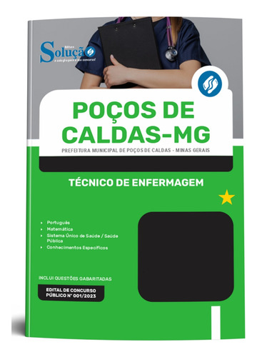 Apostila Completa Técnico De Enfermagem - Poços De Caldas Mg 2024 Atualizada - Editora Solução