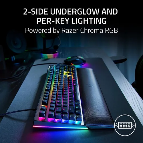 Teclado Us Razer Blackwidow V4 Mechanical Yellow Switch Teclado Negro Idioma Inglés Us