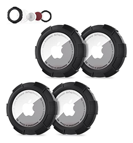 Tieuwant 4 Pack Airtag Case, Adhesive Airtag Bike Mount, Ful