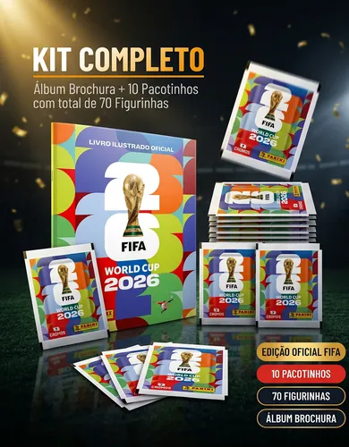 Kit 70 Figurinhas + Álbum Copa Do Mundo Fifa 2026 Panini