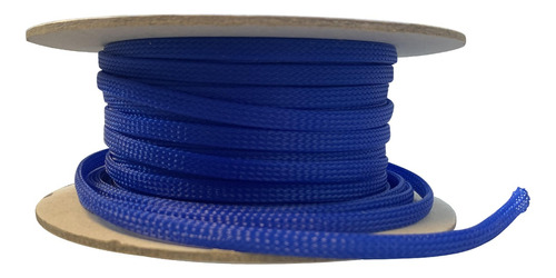 Cubre Cables 1/4  30 Mts Expandible Piel De Serpiente Azul