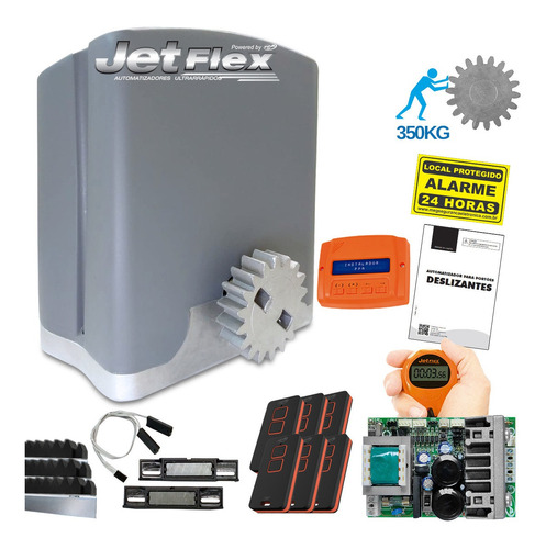 Kit Motor Portão Correr Ppa 350 Jetflex Teclado Prog 6 Contr