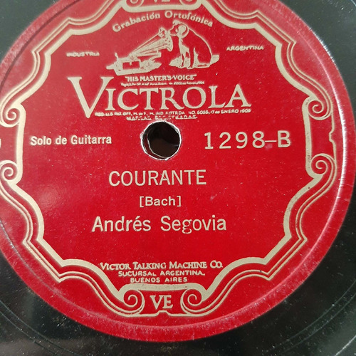 Pasta Andres Segovia Solo Guitarra Victrola C172
