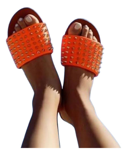 Sandalia Calzado De Dama Zapato De  Mujer Color Neón  