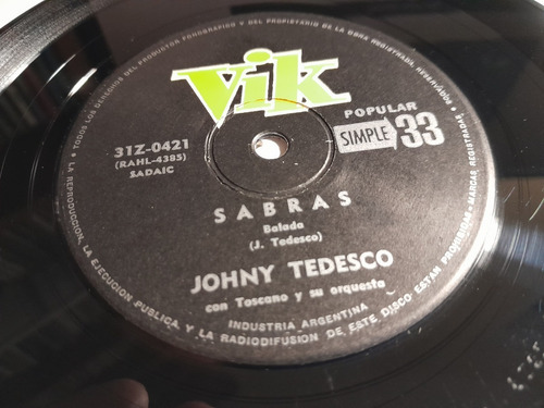 Simple - Johnny Tedesco - Sabrás / Desquite -arg - 1964