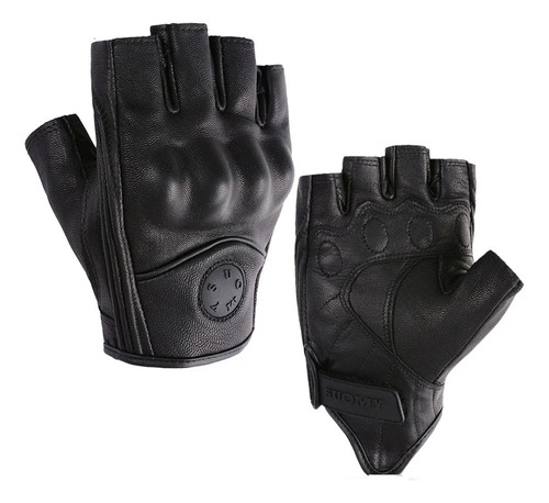 Guantes Sin Dedos Motociclista Cuero Hombre Moto Gloves