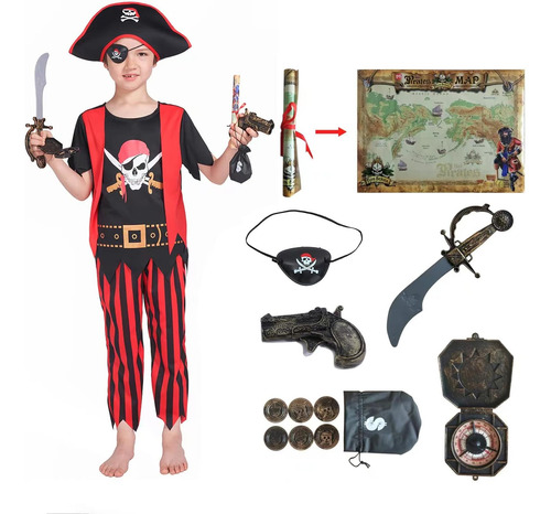 Disfraz De Pirata Para Niños Rabtero, Juego De Rol De Pirata