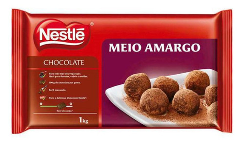 Cobertura Chocolate Nestle Meio Amargo  - Barra 1kg
