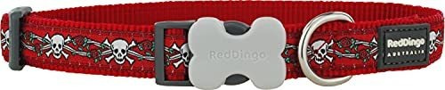 Cráneo Rojo Y Dingo Red Dog Collar Rosas, Medio - Grande - 2