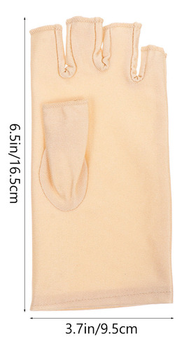 2 Pares De Guantes De Spandex Transpirables Con Medio Dedo P