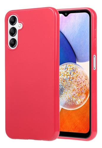 Funda Case Para Samsung A14 Jelly Pearl Fucsia Antishock