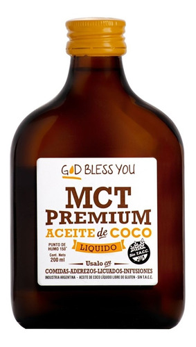 Aceite Mct Oil Premium 200ml God Bless You - Apto Dieta Keto