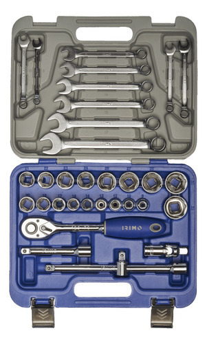 Set Bocallaves Acc Enc 1/2 Y Llaves Comb. 129-33w-4 33pz Color Azul
