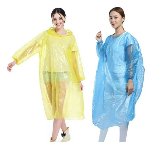 Capa Impermeable Poncho Para La Lluvia 100% Capota Adulto