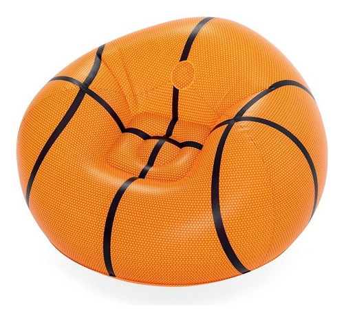 Sillón Inflable Tipo Puff Basketball Bestway Modelo 75103 Color Naranja