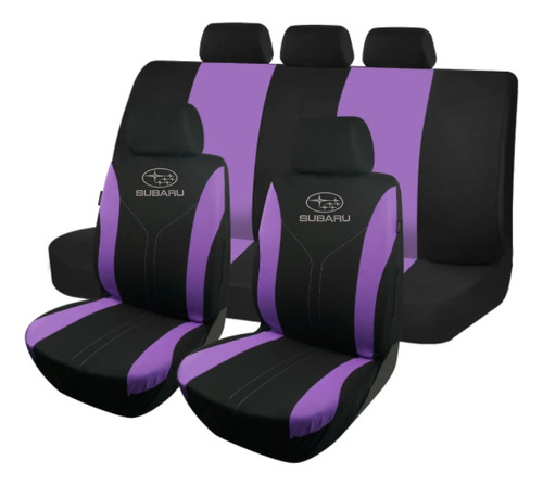 Funda Tela Negro Violeta Logo Bordado Compatible Subaru