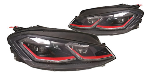 Par Farol Golf Mk7.5 2014 A 17 Elétrico Com Friso Vermelh Rf