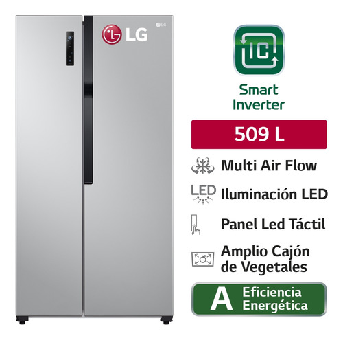 Refrigeradora LG 509lt Multi Air Flow Ls51bpp Plateado