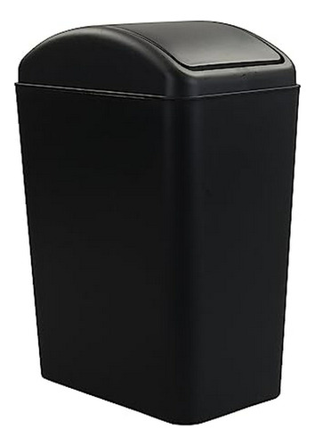 Basurero De Cocina Plástico 16 L Con Tapa Giratoria, Negro